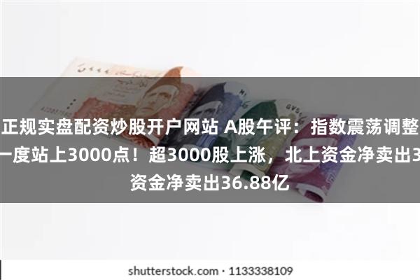 正规实盘配资炒股开户网站 A股午评：指数震荡调整，沪指一度站上3000点！超3000股上涨，北上资金净卖出36.88亿