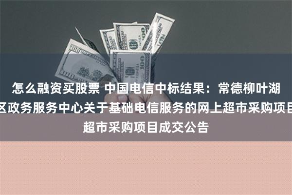 怎么融资买股票 中国电信中标结果：常德柳叶湖旅游度假区政务服务中心关于基础电信服务的网上超市采购项目成交公告