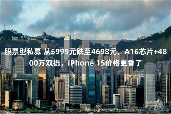 股票型私募 从5999元跌至4698元，A16芯片+4800万双摄，iPhone 15价格更香了