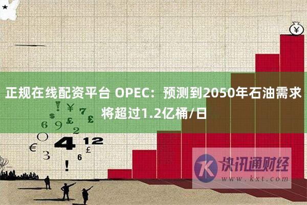 正规在线配资平台 OPEC：预测到2050年石油需求将超过1.2亿桶/日