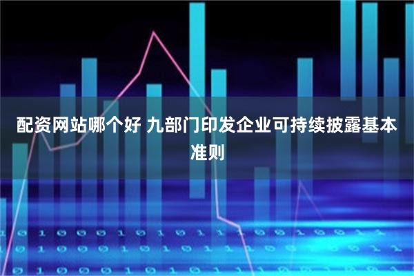 配资网站哪个好 九部门印发企业可持续披露基本准则