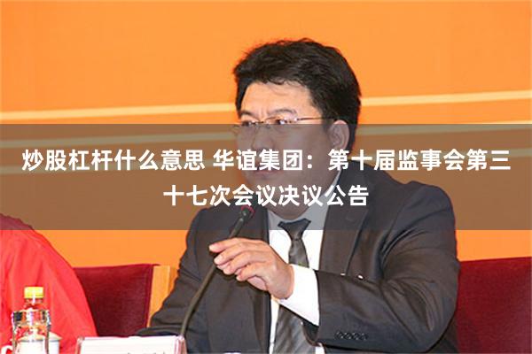 炒股杠杆什么意思 华谊集团：第十届监事会第三十七次会议决议公告