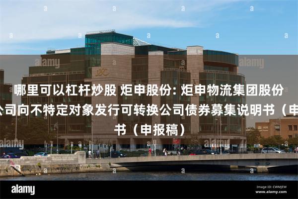 哪里可以杠杆炒股 炬申股份: 炬申物流集团股份有限公司向不特定对象发行可转换公司债券募集说明书（申报稿）